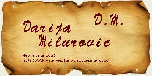 Darija Milurović vizit kartica